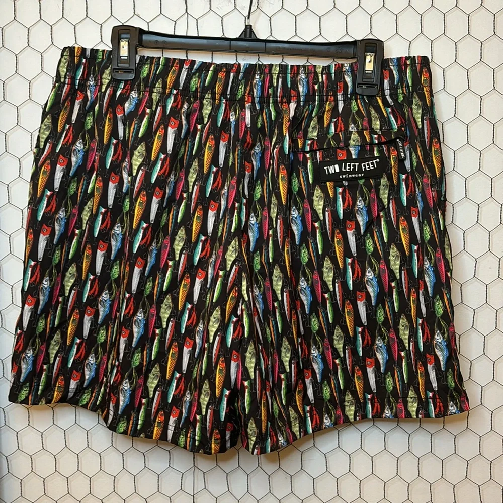 Two Left Feet Fishing Lure Swim Trunks